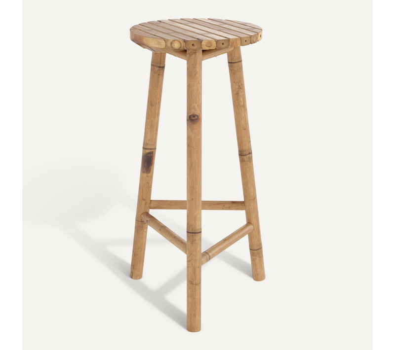 Tabouret De Bar Extérieur En Bambou 74 Cm - Eli