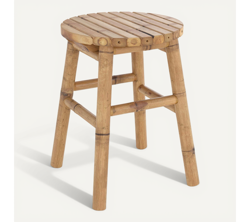 Tabouret De Jardin En Bambou H45,5 Cm - Polly