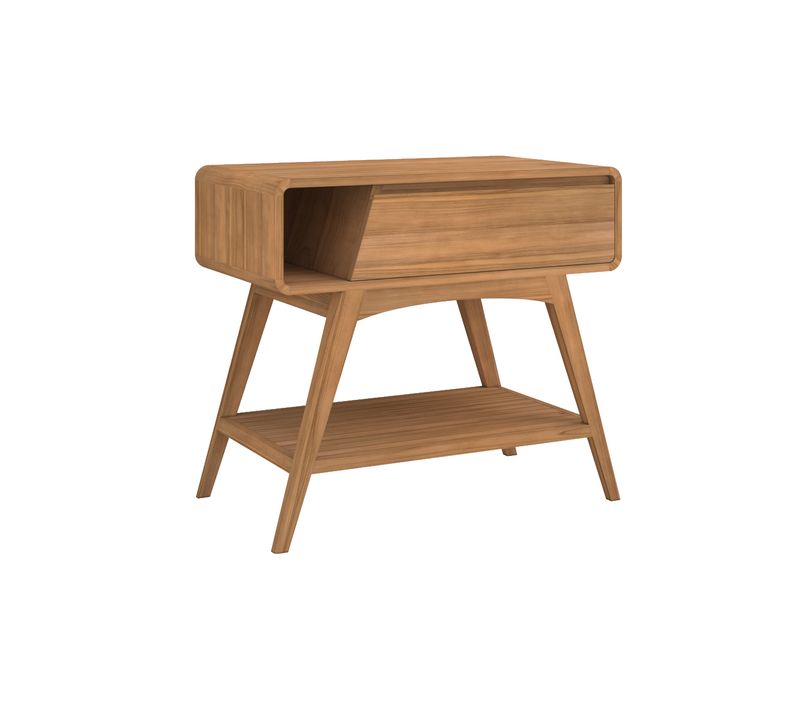 Meuble De Salle De Bain En Bois De Teck 90 Cm - Kafa