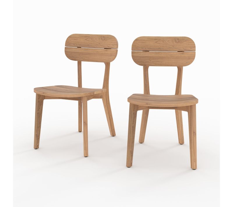 Lot De 2 Chaises De Jardin En Bois De Teck Recyclé - Azia