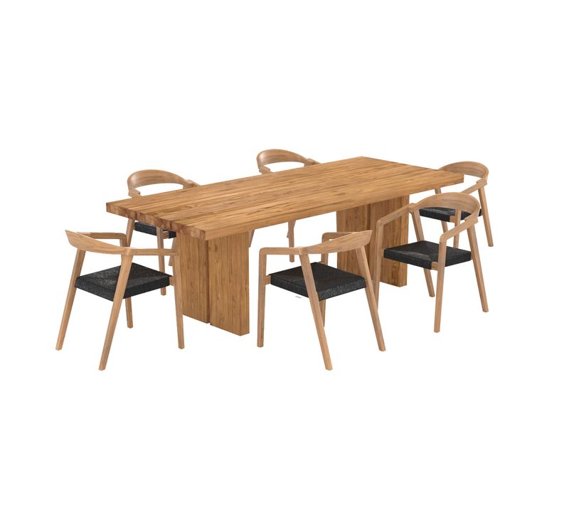 Table Et Chaises De Jardin 6 Personnes En Bois - Siam