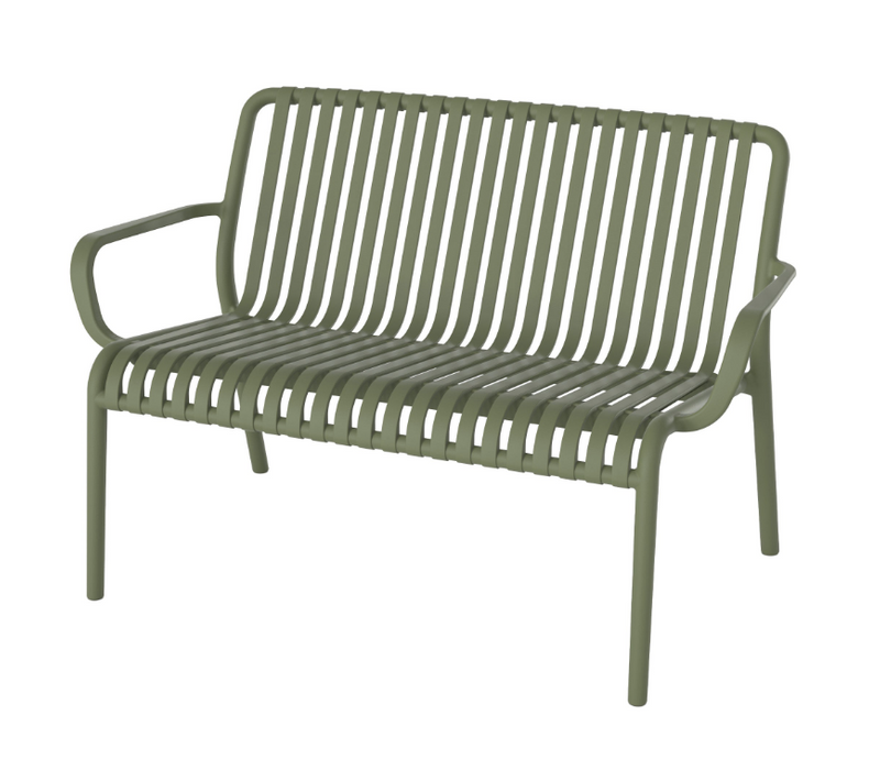 Banquette De Jardin En Plastique Vert Kaki 2 Places - Ivy