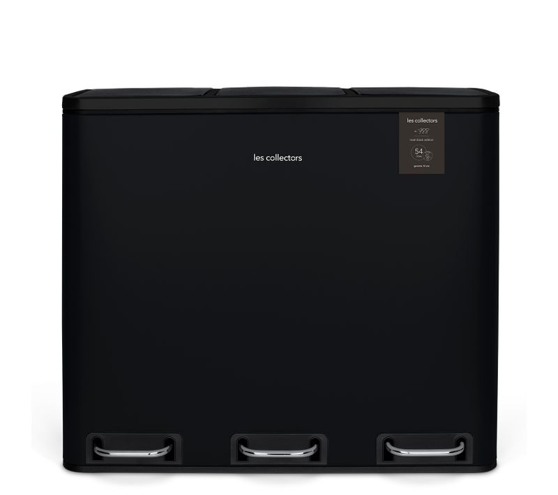 Poubelle De Tri à Pédale 3 x 18 L, Black Edition - Les Collectors N°988