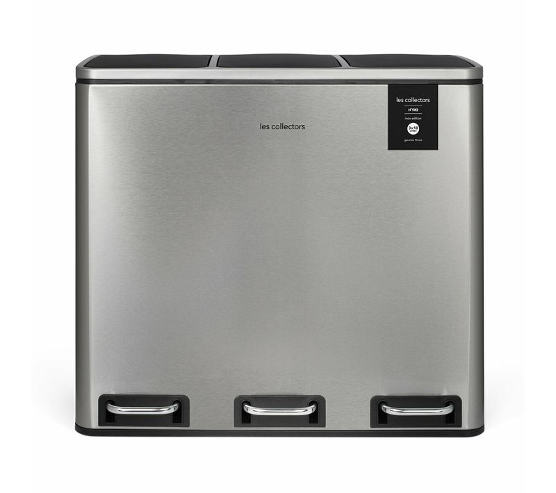 Poubelle De Tri à Pédale 3 X 18 L, Inox Edition - N°982