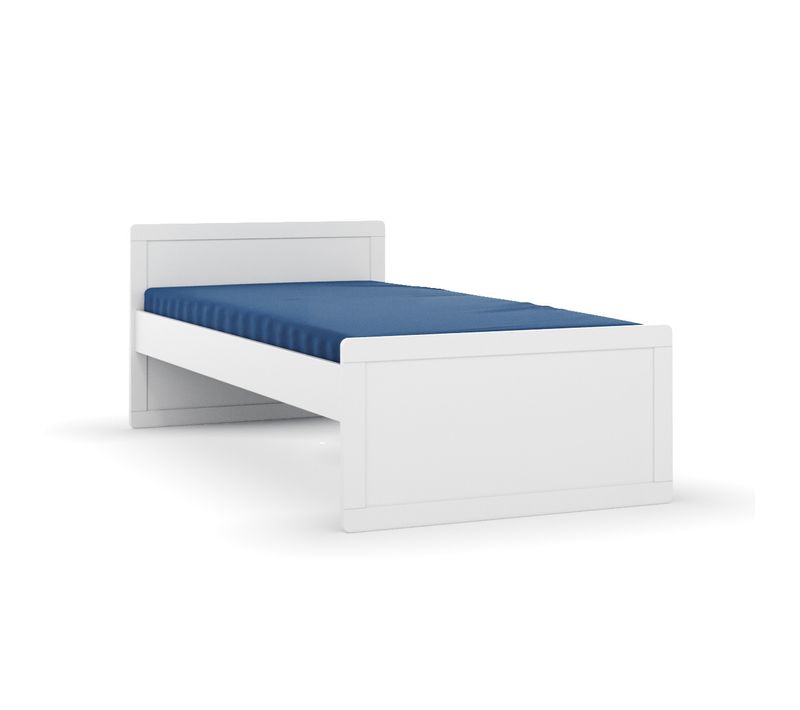 Pack Lit Évolutif Avec Matelas 90x190 Cm Peter  Blanc