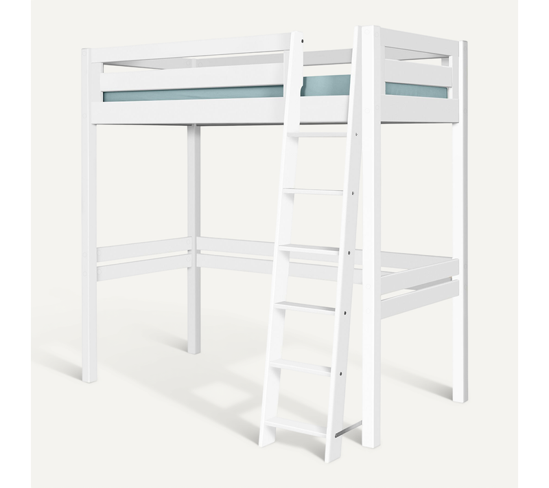 Pack Lit Mezzanine 2 Places Avec Matelas 140x190 Cm Orsai Blanc
