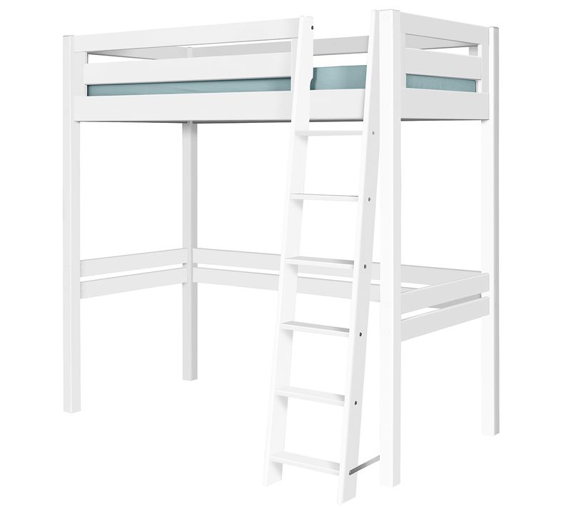 Pack Lit Mezzanine 1 Place Avec Matelas 90x190 Cm Orsai  Blanc