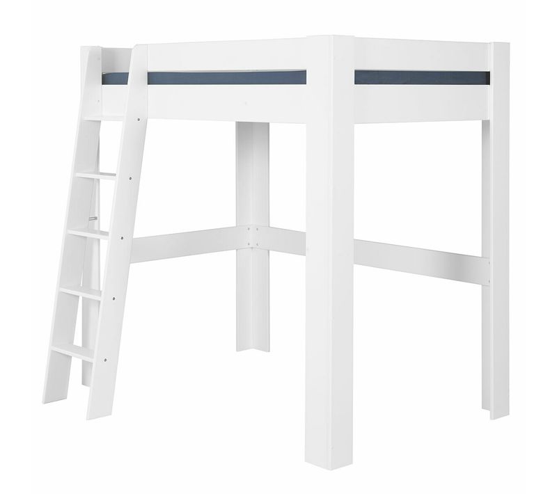 Pack Lit Mezzanine Avec Bureau Et Matelas 90x190 Cm Lee  Blanc