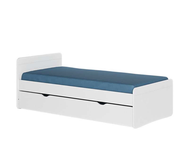Pack Lit Gigogne Avec Matelas 90x190 Cm Lilow  Blanc