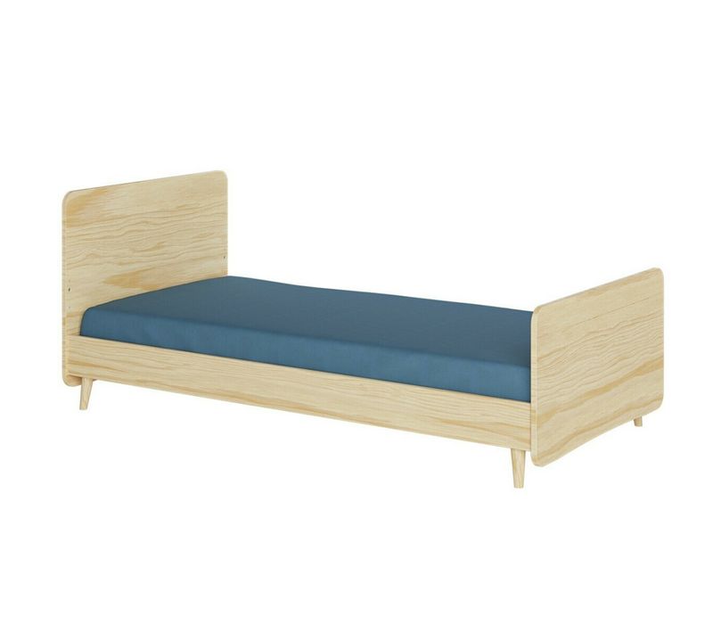 Pack Lit Enfant Avec Pieds Et Matelas 90x190 Cm Lilow  Bois