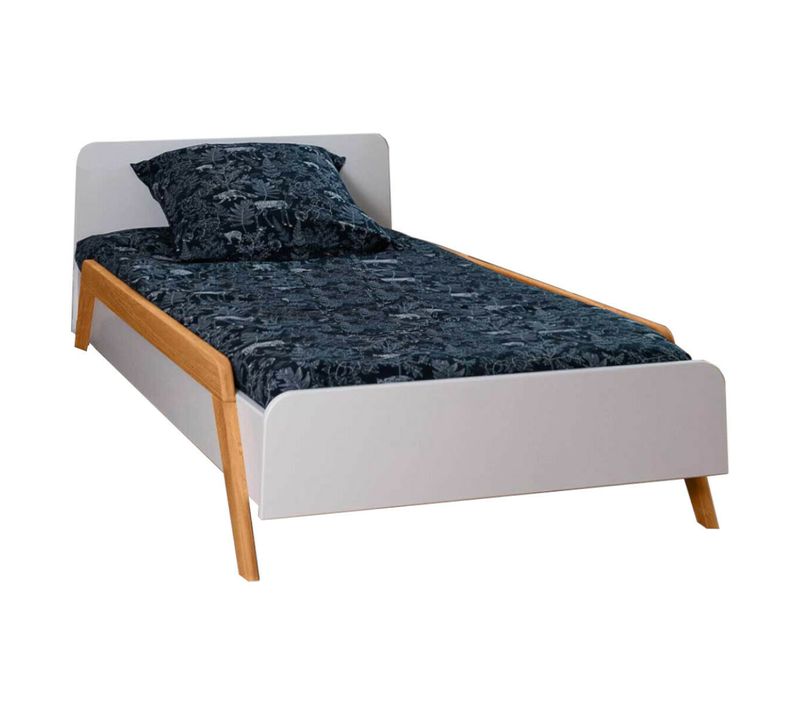 Pack Lit Enfant Évolutif Avec Barrières Et Matelas 90x190 Cm Dixia  Blanc Et Bois