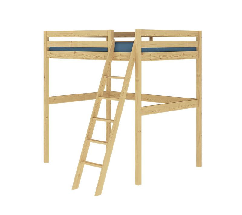 Pack Lit Mezzanine 2 Places Avec Matelas 140x190 Cm Aaron  Bois