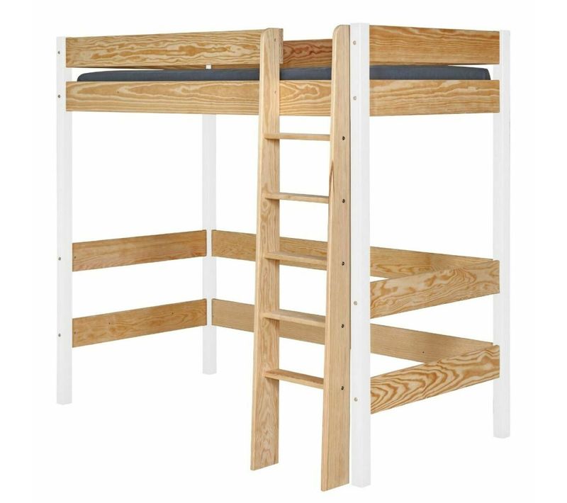 Lit Mezzanine 90x190 Cm Clem  Blanc Et Bois