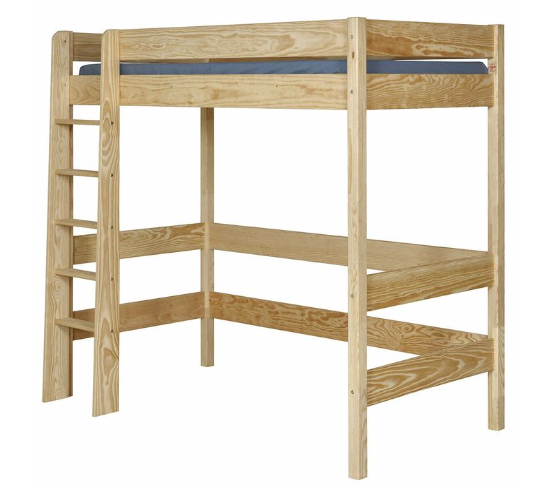 Lit Mezzanine 90x190 Cm Clem  Bois Naturel