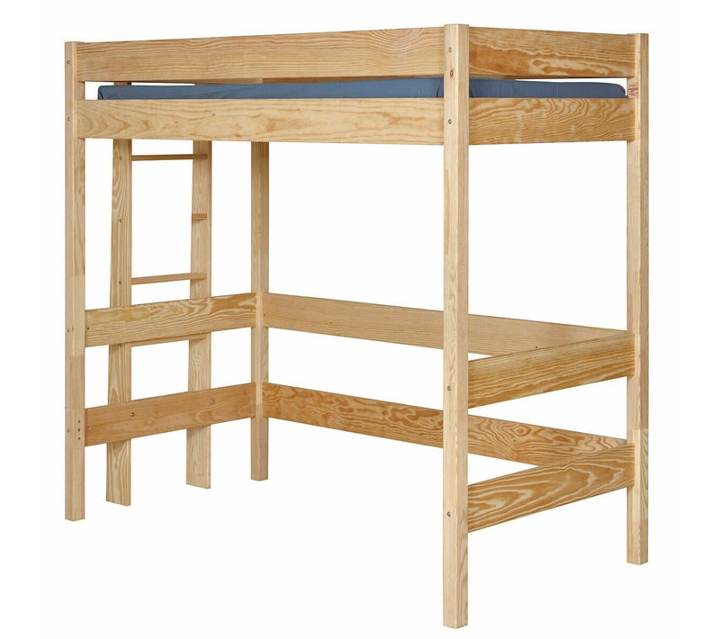 Pack Lit Mezzanine Avec Matelas 90x190 Cm Tino  Bois Naturel