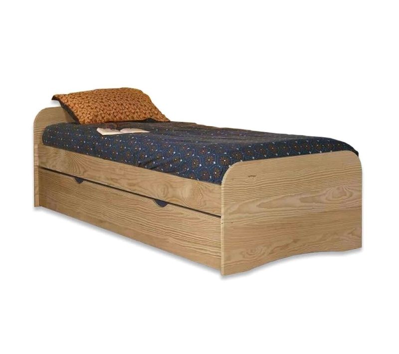 Pack Lit Avec Matelas 90x190 Cm Thais  Bois