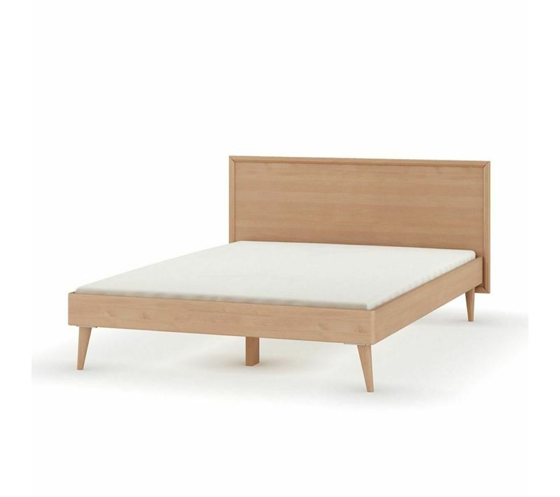 Pack Lit Avec Matelas Mia 140x200 Cm Mia  Bois Naturel