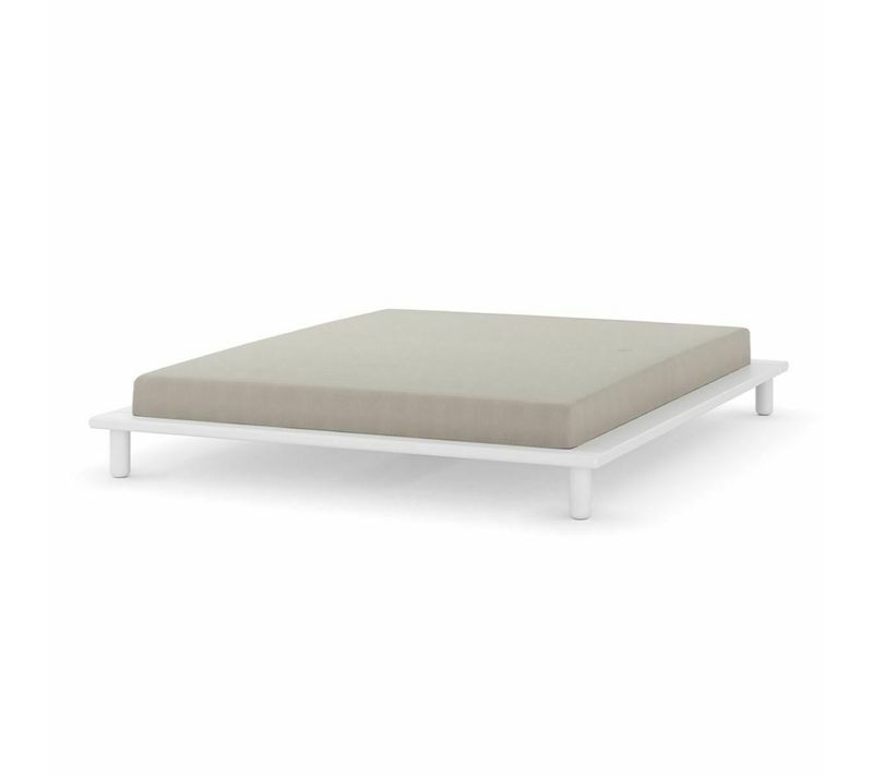 Pack Lit 2 Places Futon Avec Matelas 160x200 Cm Paolo  Blanc