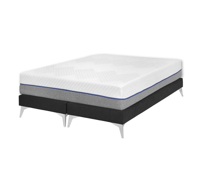 Pack 2 Sommiers Tapissiers Avec Matelas 80x200 Cm Hocéa  Noir