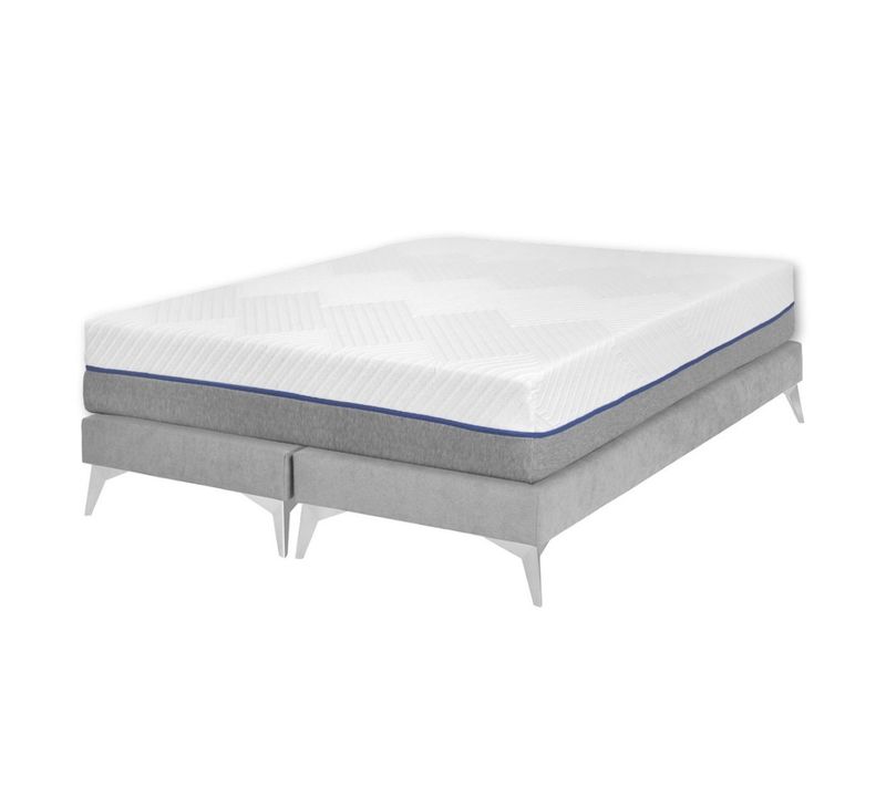 Pack 2 Sommiers Tapissiers Avec Matelas 70x190 Cm Hocéa Gris