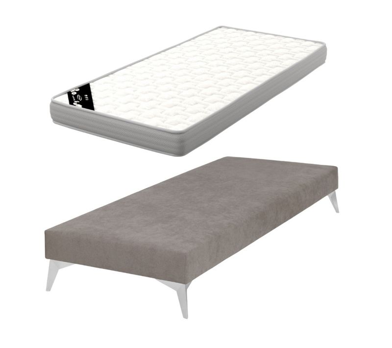 Pack Sommier Tapissier Avec Matelas 80x200 Cm Hocéa  Lin