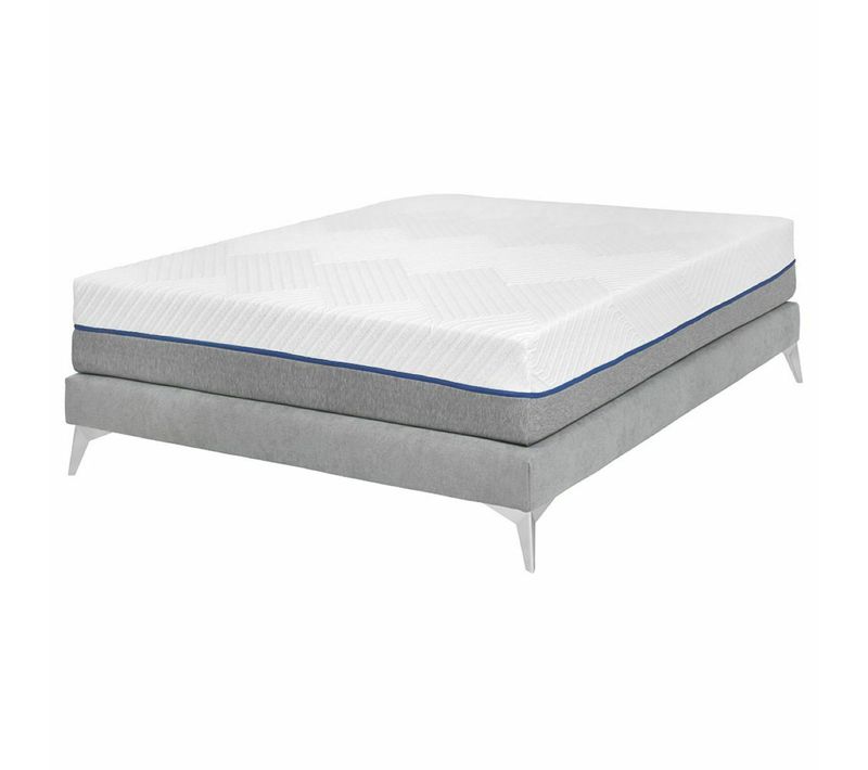 Pack Sommier Tapissier Avec Matelas 140x190 Cm Hocéa Gris