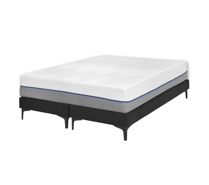 Pack De 2 Sommiers Tapissiers Avec Matelas 70x190 Cm Hiliana Noir