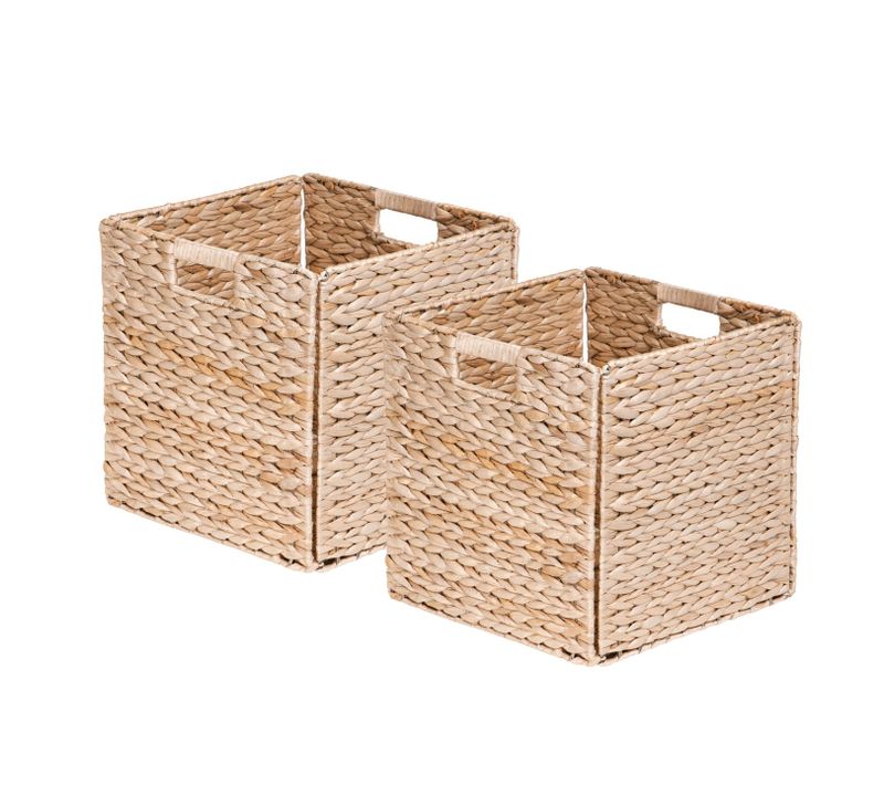 Lot De 2 Paniers De Rangement Pliables Jacinthe D'eau 31 X 31 X 31 Cm