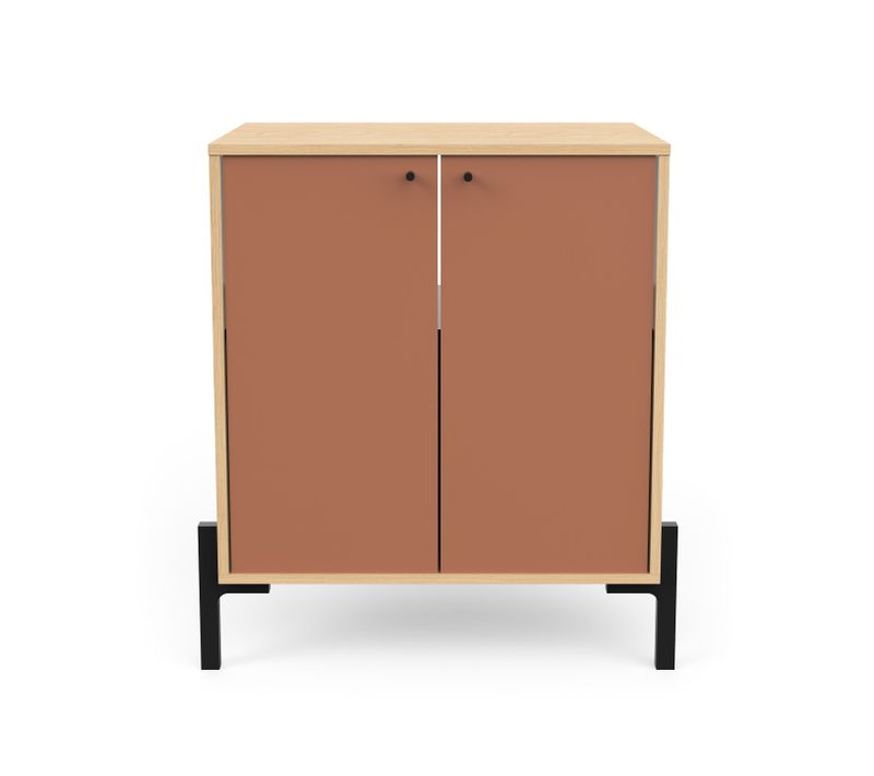 Meuble Sous Lavabo 2 Portes Bois Naturel, Terracotta 69 X 50 X 78 Cm