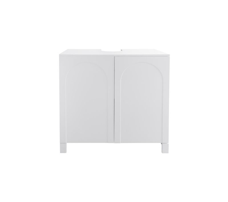 Meuble Sous Lavabo 2 Portes Bois Blanc 80 X 45 X 80 Cm