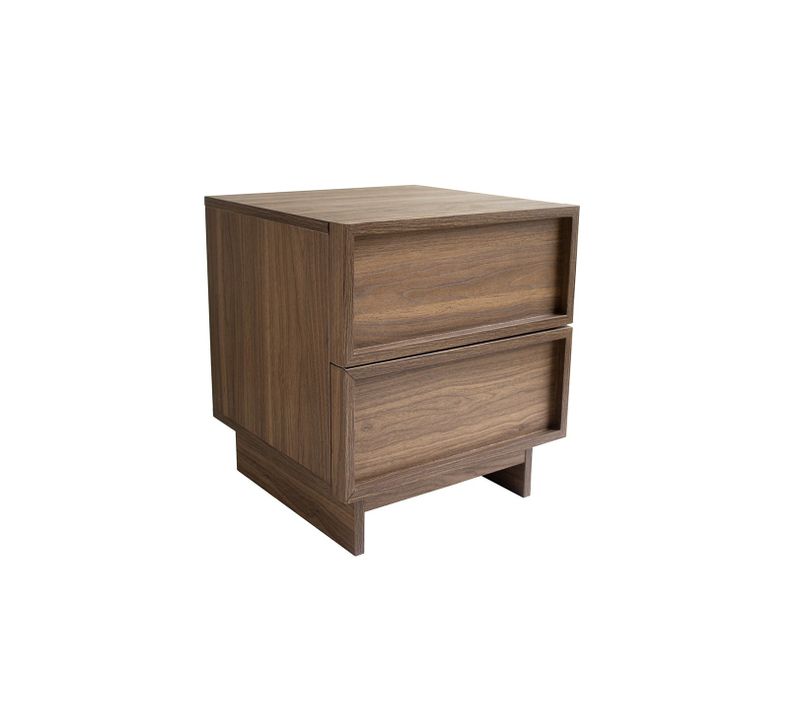 Table De Chevet En Bois Foncé 2 Tiroirs 40 X 38,5 X 45 Cm