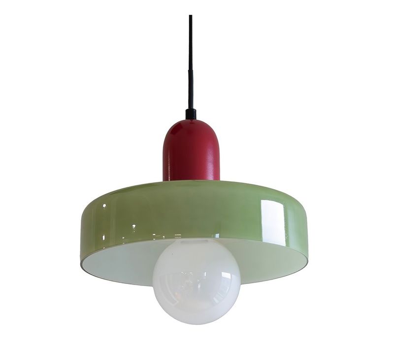 Suspension Yori En Verre Et Métal Rouge Et Vert D.25 Cm