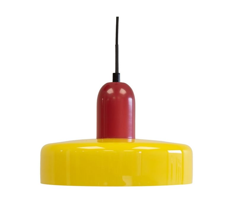 Suspension Yori En Verre Et Métal Rouge Et Jaune D.25 Cm