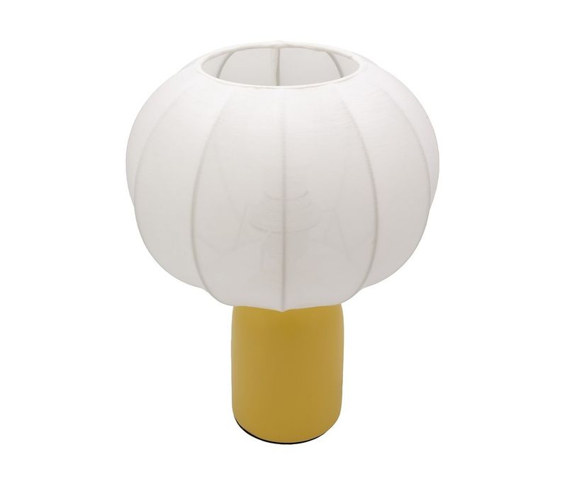 Lampe De Table Requi En Céramique Jaune Et Tissu D.25 Cm