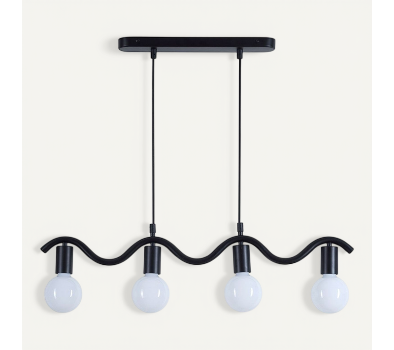 Suspension Wama 4 Lampes En Métal Noir