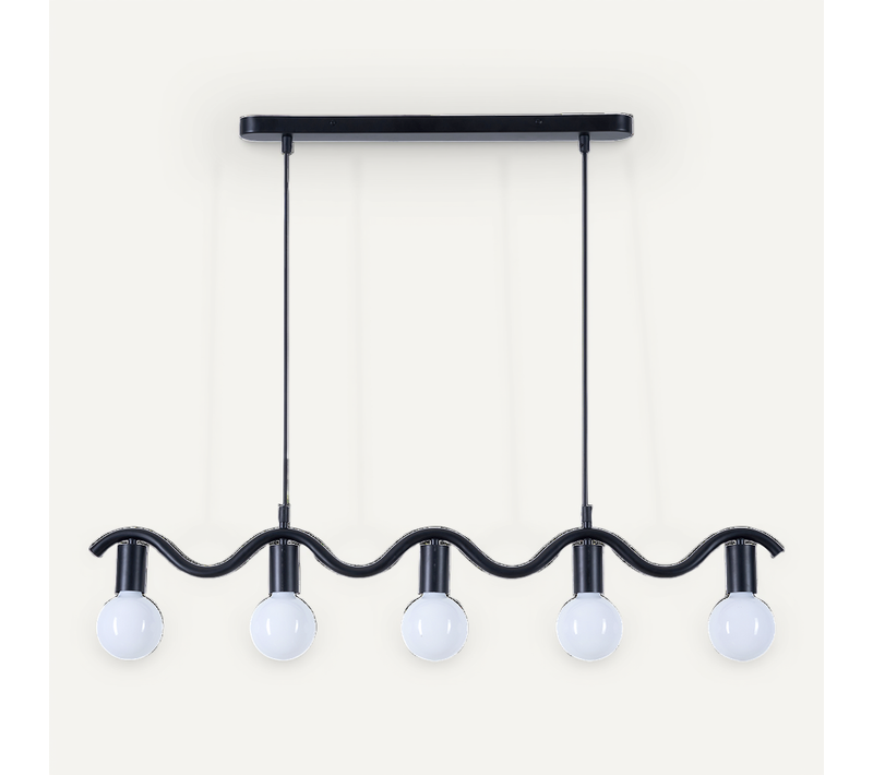 Suspension Wama 5 Lampes En Métal Noir