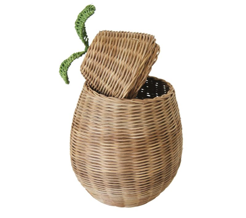 Panier De Rangement Fruit Poire En Rotin Naturel 20 X 20 X 35 Cm