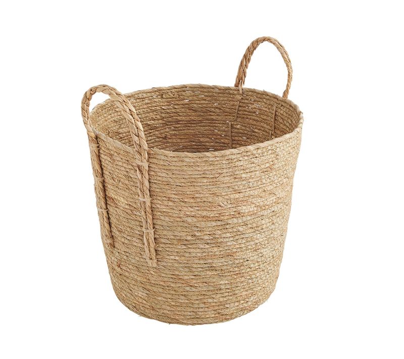 Panier De Rangement Poignées En Jonc De Mer Naturel 33 X 33 X 28 Cm