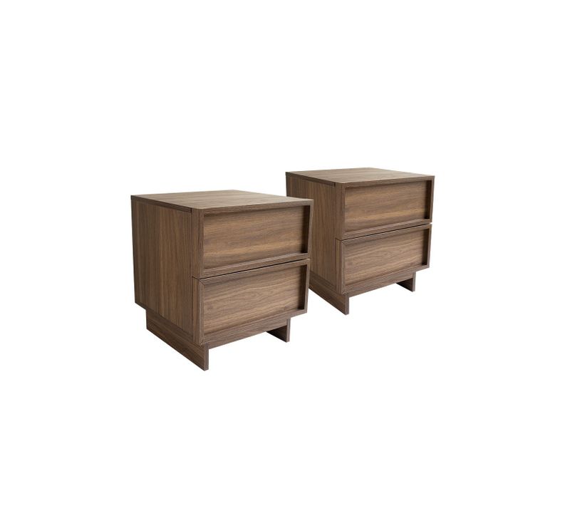 Lot 2 Tables De Chevet Effet Bois Foncé 40 X 38,5 X 45 Cm