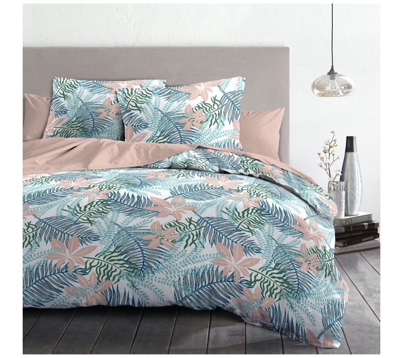 Amazonie Parure De Couette 100% Coton Couleurs - Rose, Matière - 100% Coton, Tailles - 240 X 260 Cm