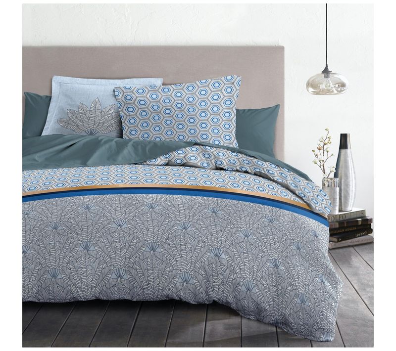 Louxor Parure De Couette 100% Coton Couleurs - Bleu, Matière - 100% Coton, Tailles - 240 X 260 Cm