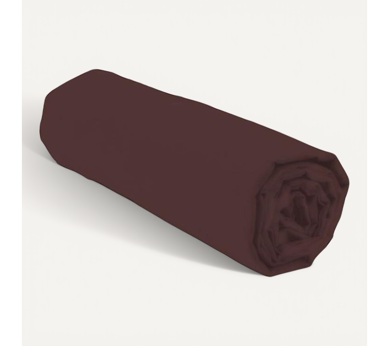 Drap-housse 160 X 200 Cm +25 Cm - Microfibre Chocolat, Élastique Périphérique