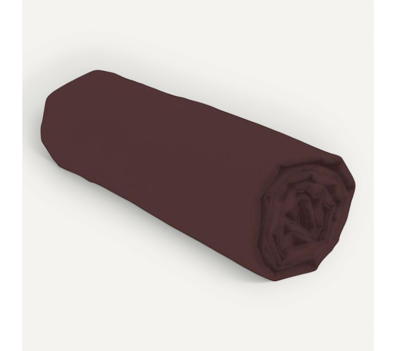 Drap-housse 140x190+25 Cm Marron Chocolat — 100% Coton