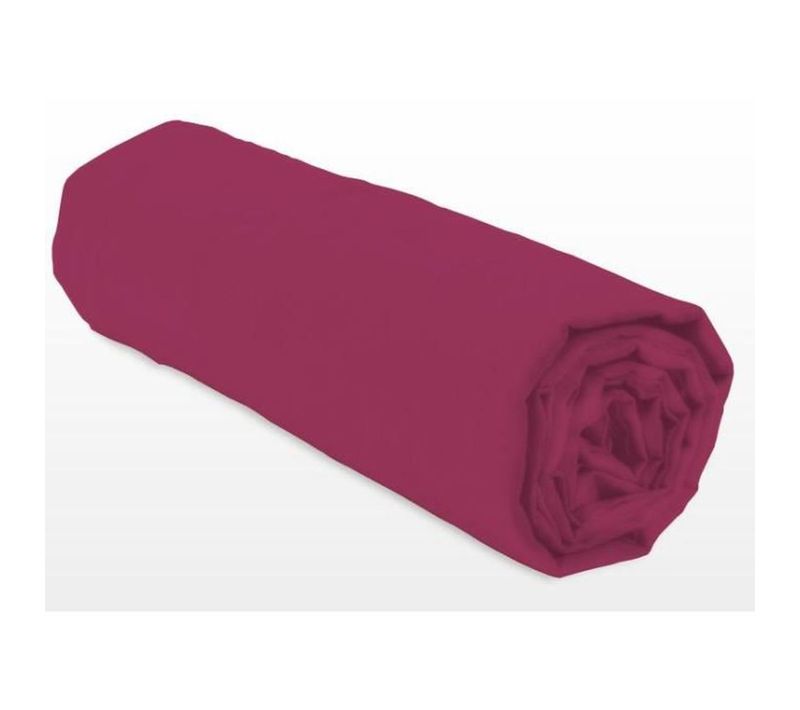 Drap-housse Fuchsia 160 X 200 + 25 Cm — Microfibre, Poche 25 Cm, Coins Élastiqués