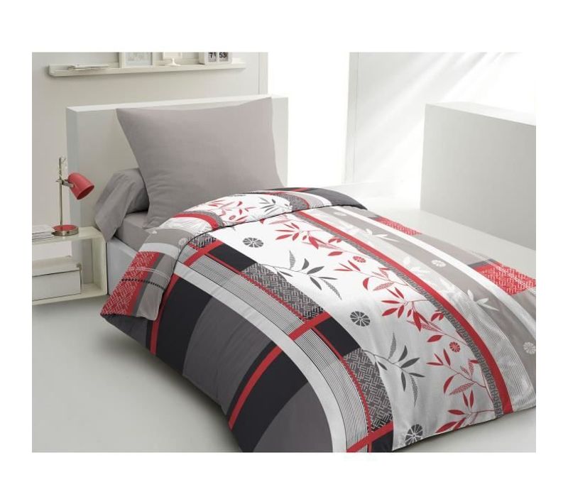 Parure De Lit Microfibre - Shizuoka - Housse 140 X 200 Cm + 1 Taie D'oreiller 63 X 63 Cm - Bleu