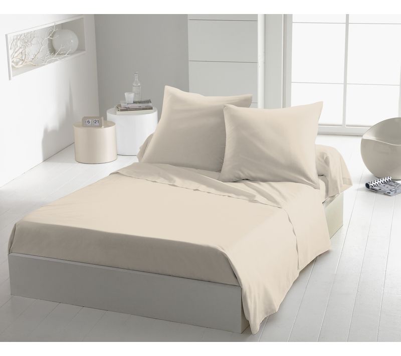 Drap Plat Microfibre 82g Beige Ivoire 180x290 Cm