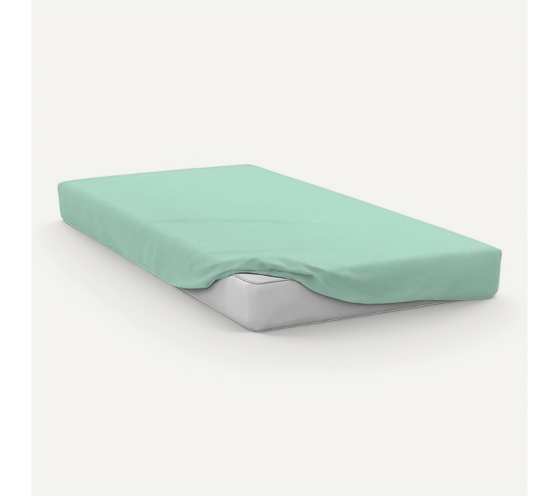 Drap Housse - Hp72111 - Microfibre 82 G - 140 X 190 Cm - Bonnet 30 Cm - Vert D'eau