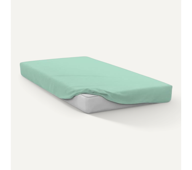 Drap Housse - Hp72112 - Microfibre 82 G - 90 X 190 Cm - Bonnet 30 Cm - Vert D'eau