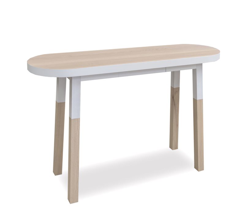 Console Ovale Haute L. 140 Cm, H.90 Cm, 100% Frêne Massif