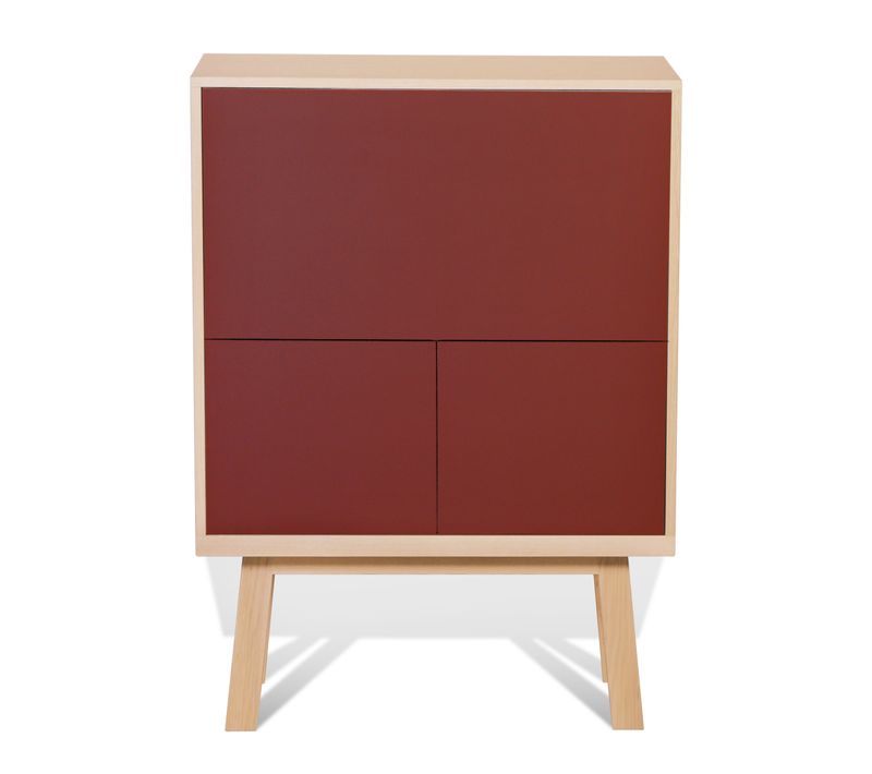 Bureau Secrétaire Avec Rangement De 90 Cm De Large, En Frêne